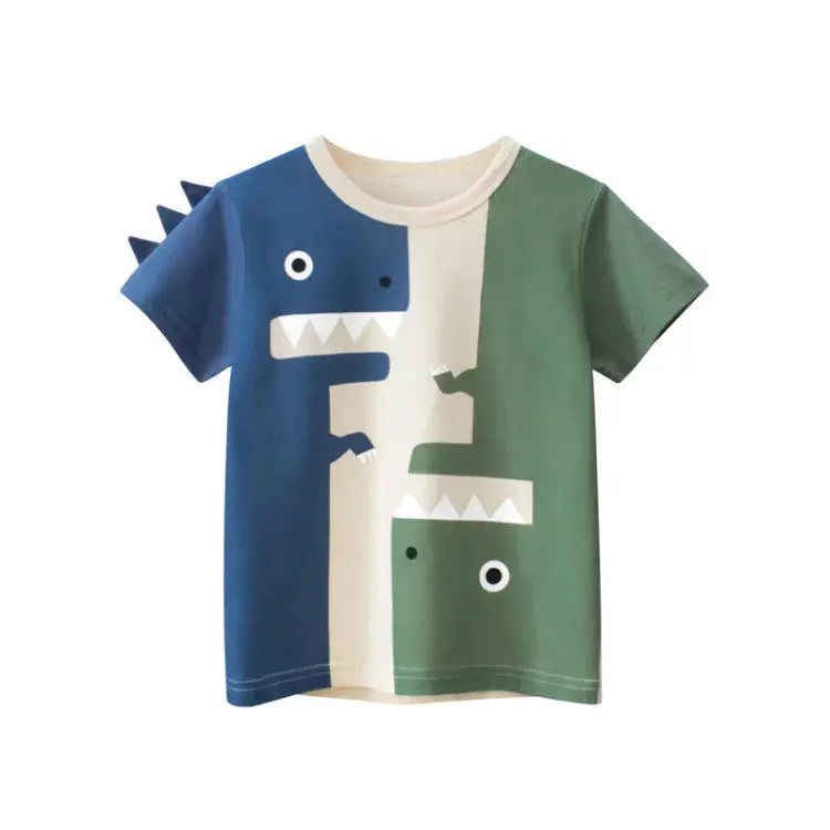 Children Short Sleeve T-shirts Korean Version Kids Clothing Boy Baby Cotton Tees 2-9 Years Summer Cartoon Tops - Suncollections