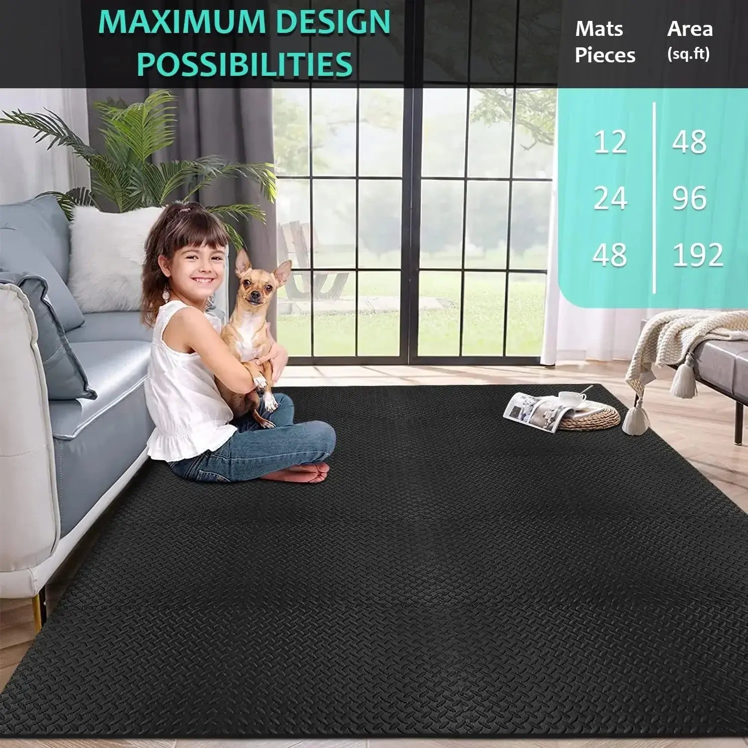 12 Pcs Puzzle Fitness Mat Sport Mats Eva Foam Interlocking Foam Gym Mats Gym Equipment Mat Home Protective Flooring Mats for Kid Suncollections