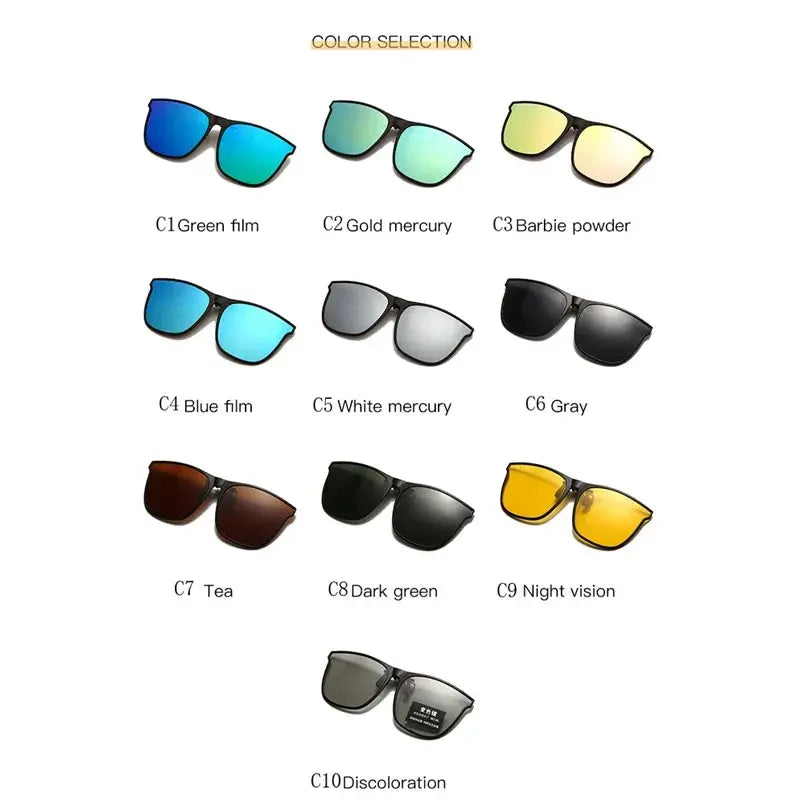 Polarized Clip On Sunglasses Men Car Driver Goggles Night Vision Glasses Anti Glare Vintage Square Glasses Oculos - Suncollections