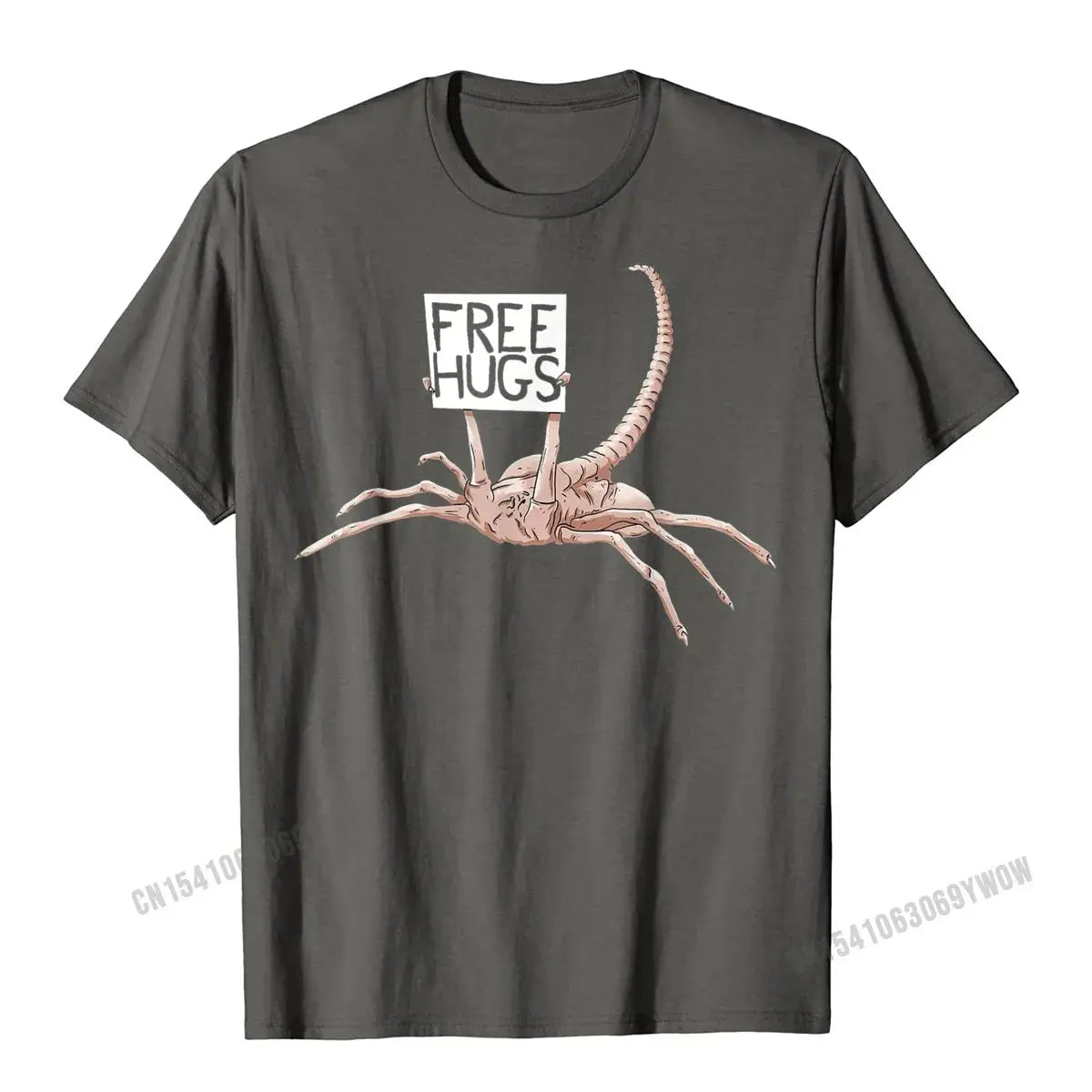 Free Hugs Funny Facehugger Aliens T-Shirt Harajuku Cotton T Shirt Comfortable Hip Hop Design Top T-Shirts - Suncollections