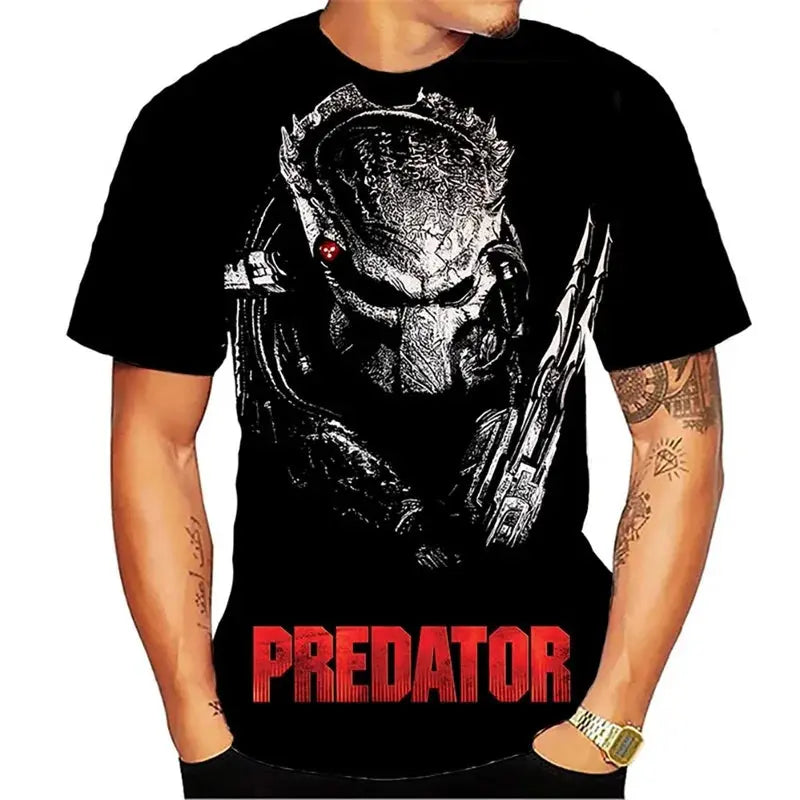 Predator Graphic T Shirt For Men Fashion Streetwear Hip Hop 3d Printed Horror Movie Alien T-shirt Summer Casual Womens Clothing - Suncollections