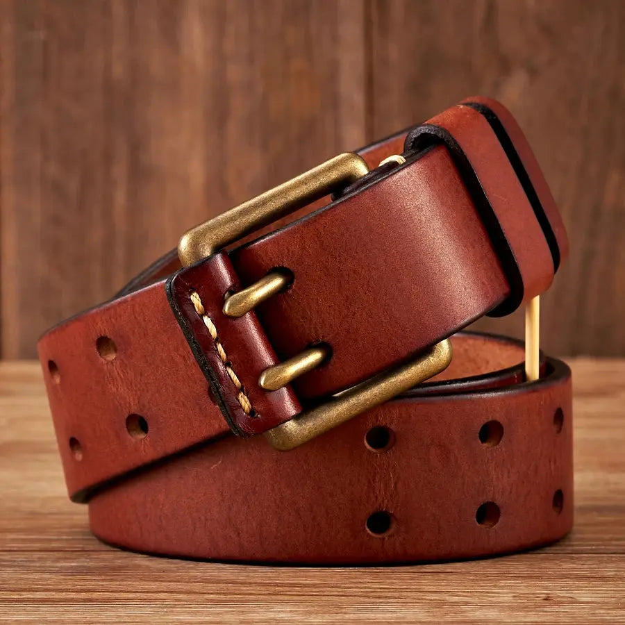 3.8cm Wide Vintage Men's Belt Cowhide Genuine - Suncollections