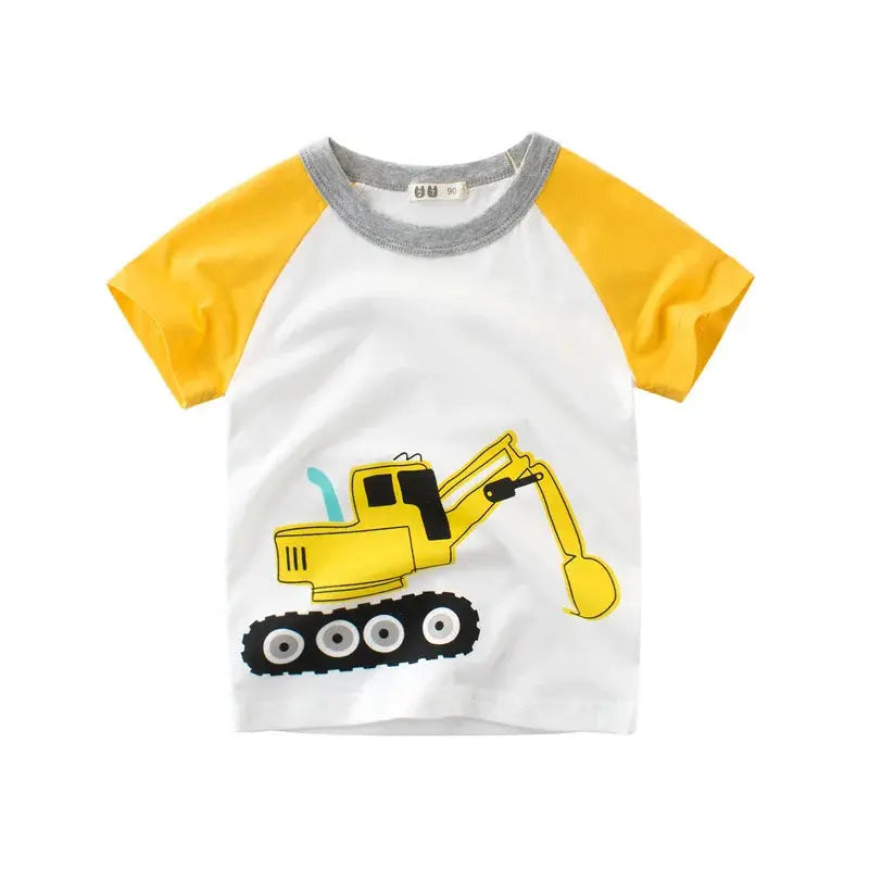 Children Short Sleeve T-shirts Korean Version Kids Clothing Boy Baby Cotton Tees 2-9 Years Summer Cartoon Tops - Suncollections