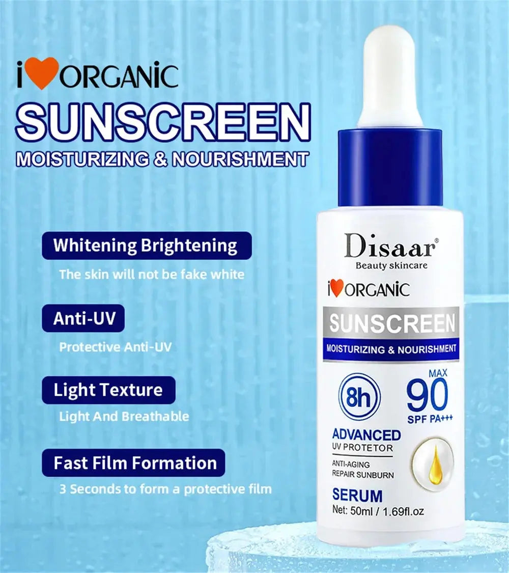Disaar SPF 90 Sunscreen Serum Long Lasting UV Protector Sunblock Moisturizing Anti-aging Repair Skin Protective Essence 50ml - Suncollections