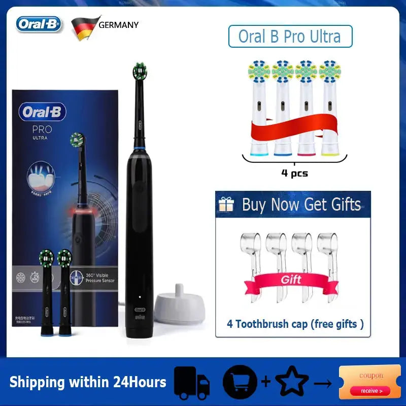 Oral B Pro Ultra Electric Toothbrush 30S Smart Timer Pressure Pro - Suncollections