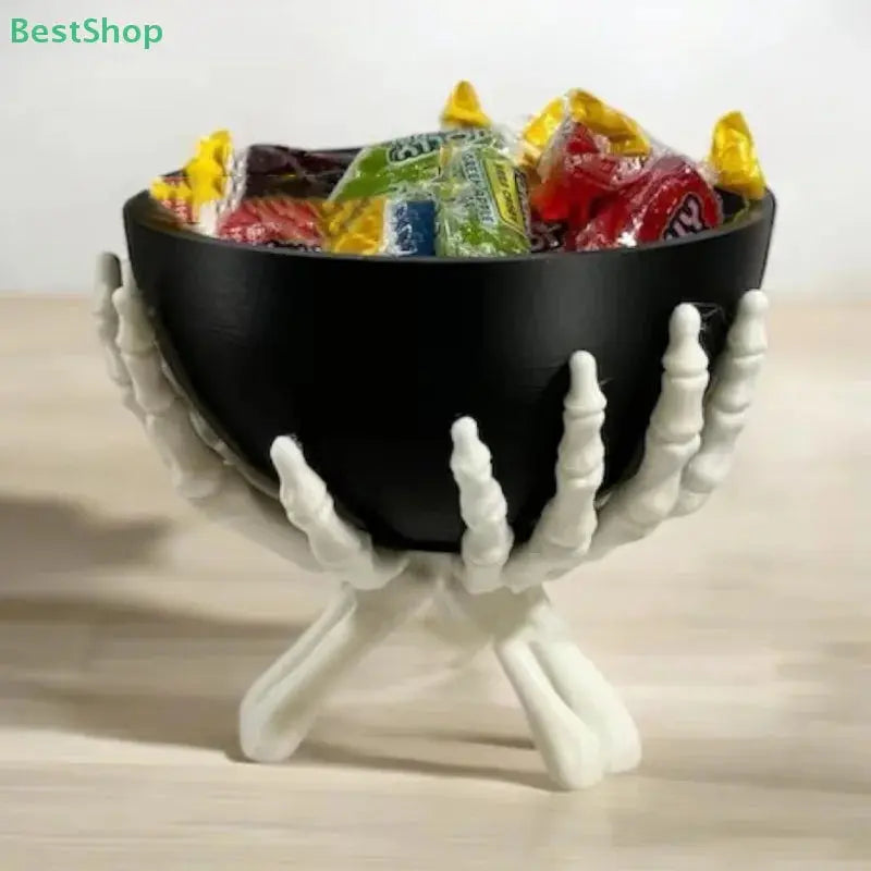 Halloween Candy Bowl Gothic Skeleton Hands Candy Storage Holder Multifunctional Halloween Organizer Holder Scary Home Decoration Suncollections