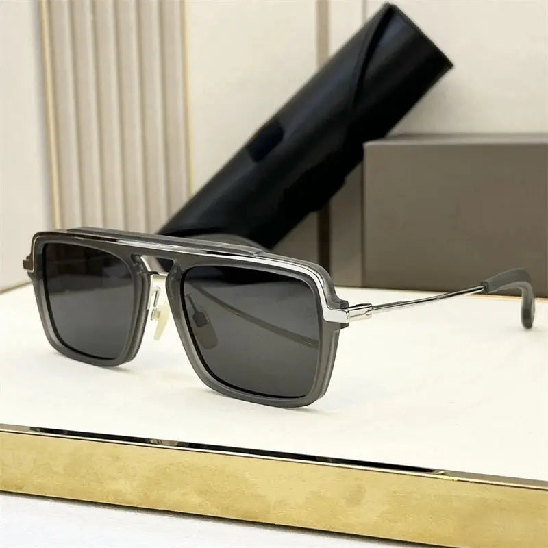 DILTA LANCIER DLS400 Rectangle Trendy Sunglasses Shades for Women&men Fashion UV Protected Titanium Sun Glasses for man - Suncollections