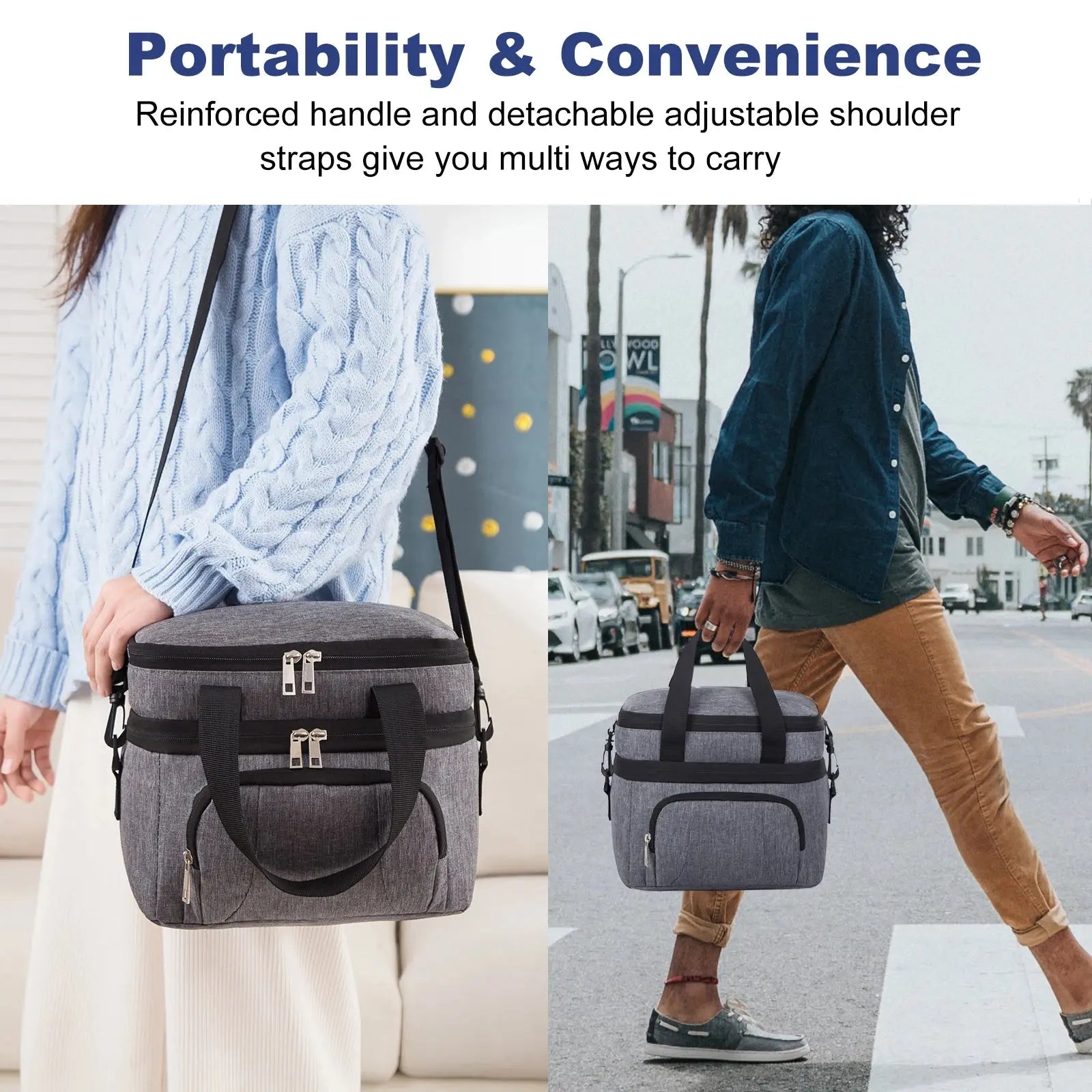 Double Insulated Lunch Bag Layer Portable Thermal Lunch Box - Suncollections