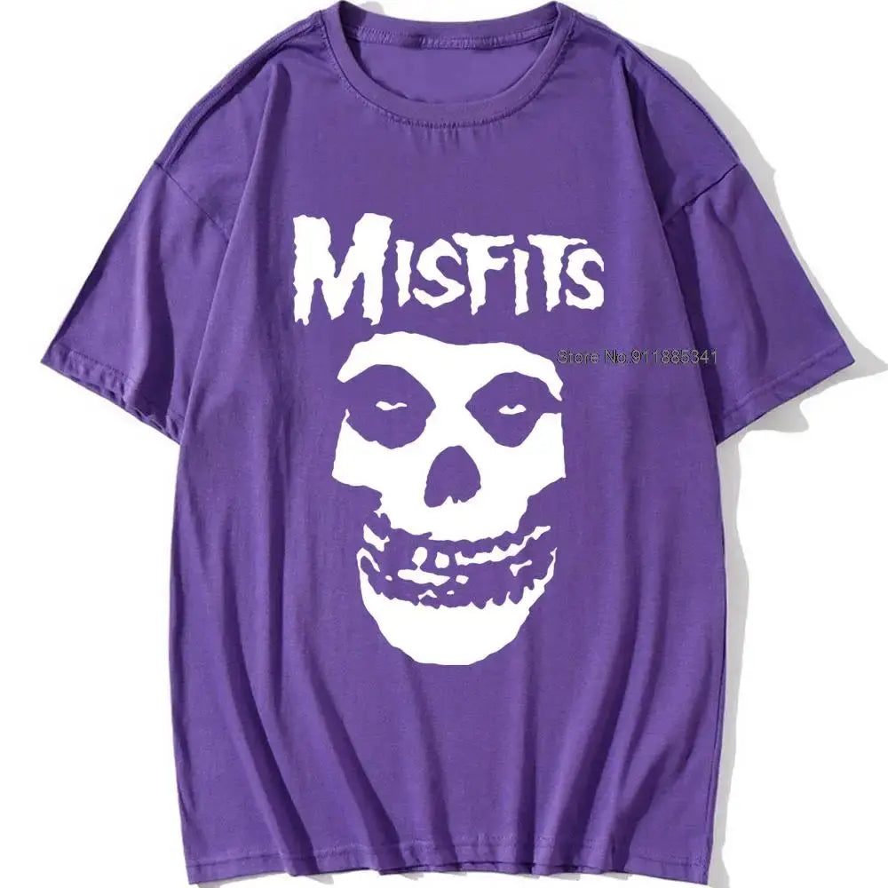 new men's hip-hop punk skull misfits brand cotton short-sleeve T-shirt marve - Suncollections