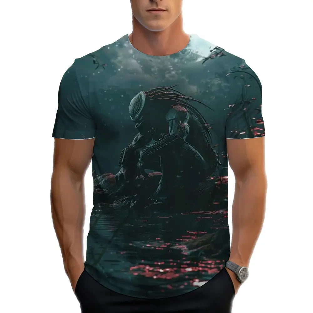 Predator Graphic T Shirt For Men Fashion Streetwear Hip Hop 3d Printed Horror Movie Alien T-shirt Summer Casual Womens Clothing - Suncollections