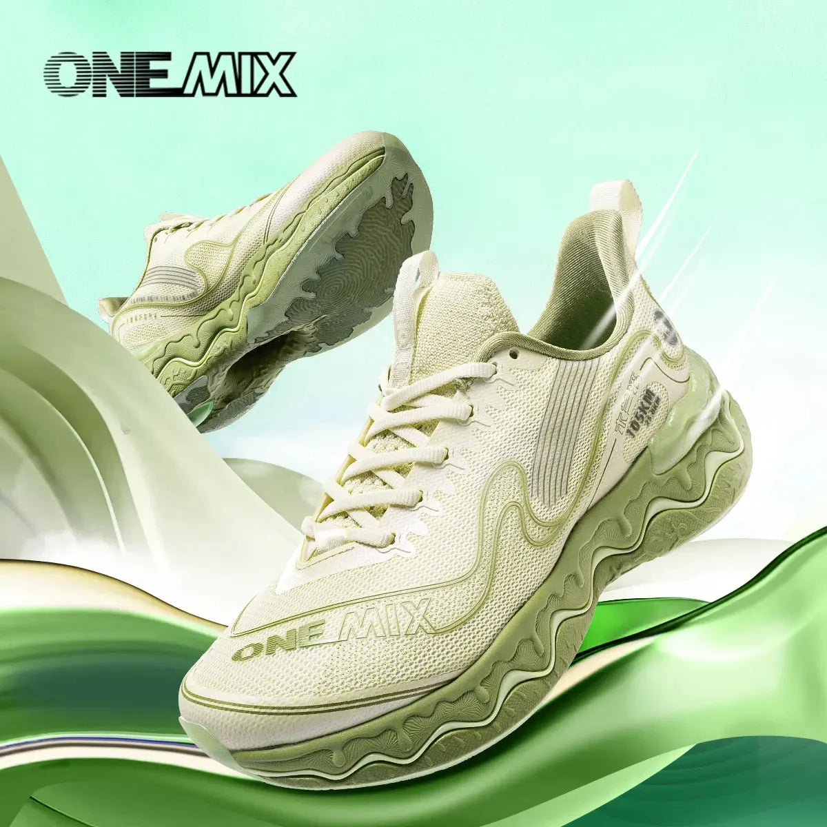 ONEMIX New Running Shoes for Men Road Marathon Outdoor Training Shoes Elastic Training Shoes Cushioning Casual Tennis Sneakers Suncollections