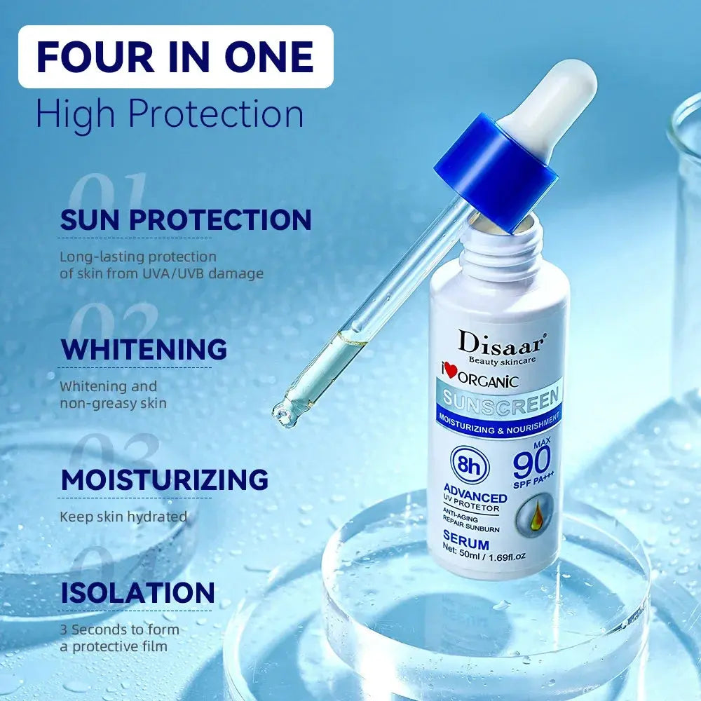 Disaar SPF 90 Sunscreen Serum Long Lasting UV Protector Sunblock Moisturizing Anti-aging Repair Skin Protective Essence 50ml - Suncollections