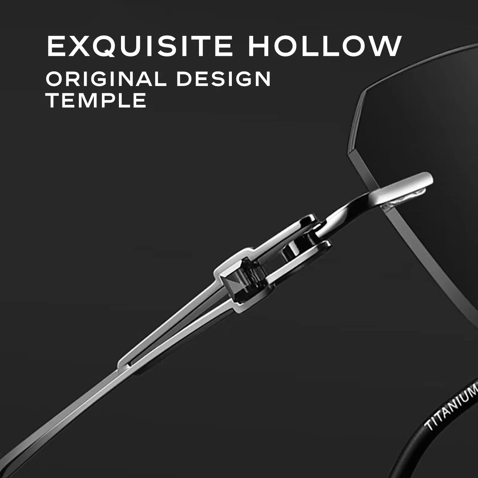 CAPONI Sunglasses Men Polarized Outdoor Ultra Light Pure Titanium Black Sunglasses Original Designer Photochromic Shade BS23503 - Suncollections