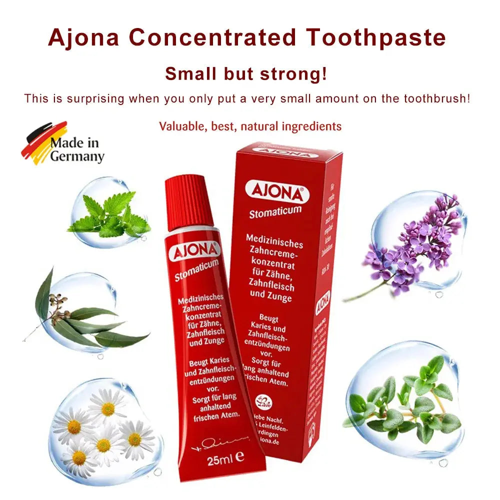 Ajona Stomaticum Concentrated Toothpaste 25ml German Natural Without Fluor No Fluoride - Suncollections