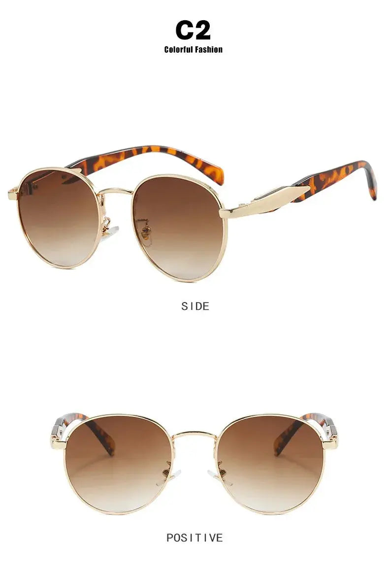 Vintage Round Metal Sunglasses Women New Fashion Retro UV400 - Suncollections