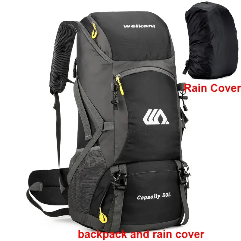 50L Travel Backpack Camping Men Large Hiking Bag Tourist Rucksack Waterproof Outdoor Sports Climbing Mountaineering Bag Luggage - Suncollections