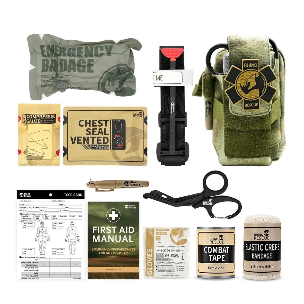 Rhino Rescue EDC Pouch First Aid Kit Tactical Survival Trauma Kit Molle Utility Tool Pouches For Camping Hiking - Suncollections