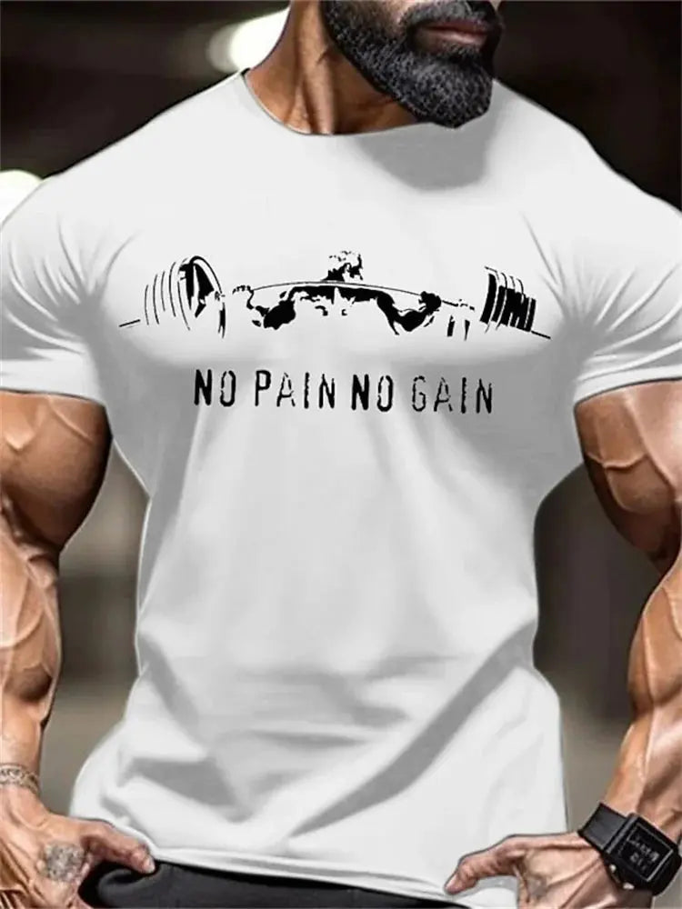 New Men's Fitness T-Shirt Fierce Gym Sports Short-Sleeved Top Quick-Dry Round Neck T-Shirt Fitness Competition Training Clothes - Suncollections