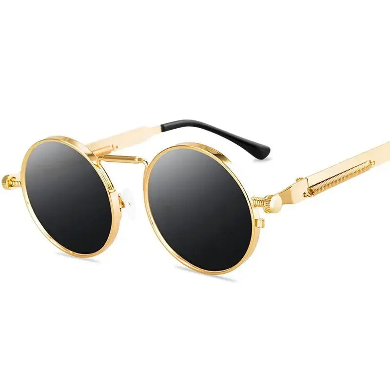 Retro Men Punk Style Sunglasses Colorful Round Metal Frame Women Fashion Sunglasses Uv400 2023 - Suncollections
