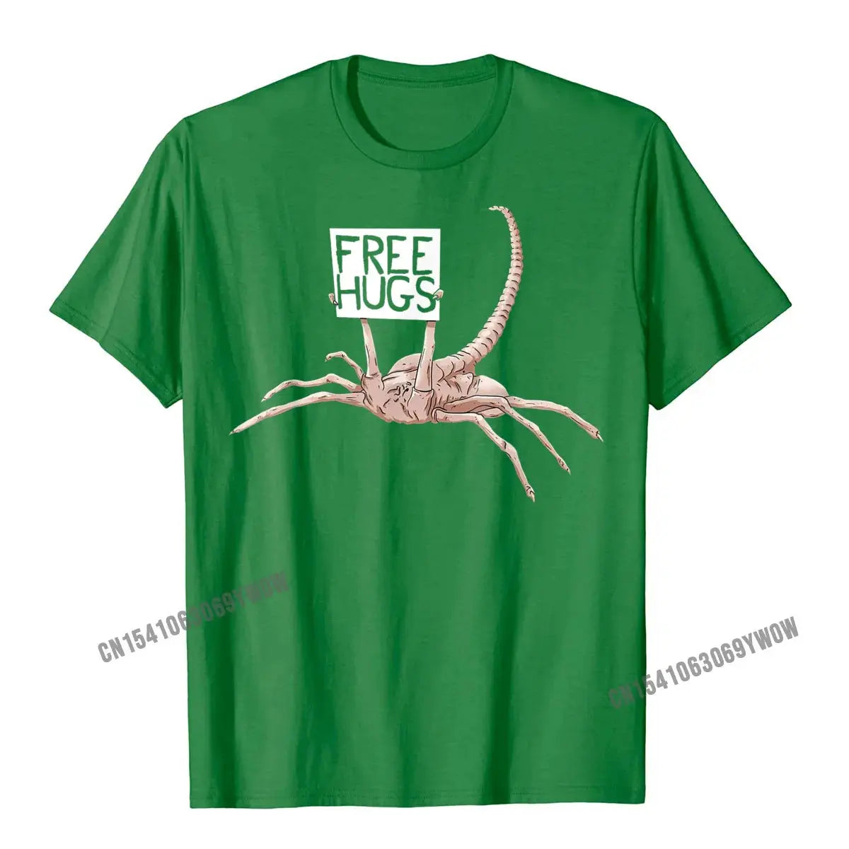 Free Hugs Funny Facehugger Aliens T-Shirt Harajuku Cotton T Shirt Comfortable Hip Hop Design Top T-Shirts - Suncollections