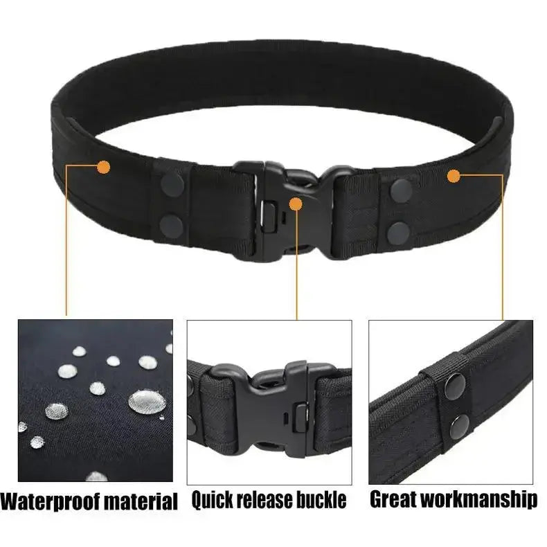 1pcs Army Style Combat Belt Quick Release Tactical Belt Fashionable Easy and Comfortable Men's Canvas Belt Outdoor Waist Trainer - Suncollections