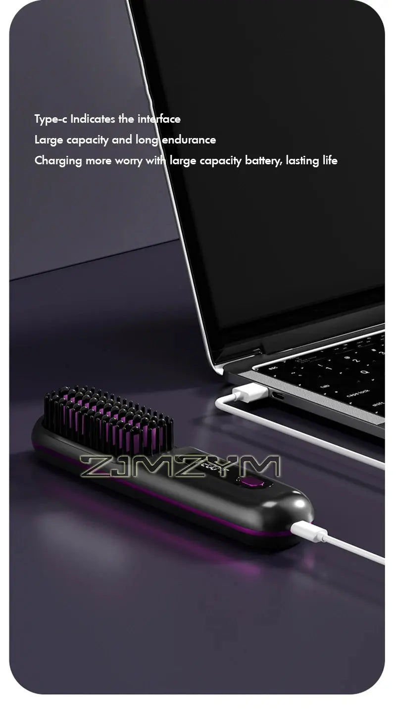 Wireless Hair Straighter Portable Flat Hair Straightener With LCD Screen Digital Display Straight & Curly Hair Hairdressing Tool Suncollections