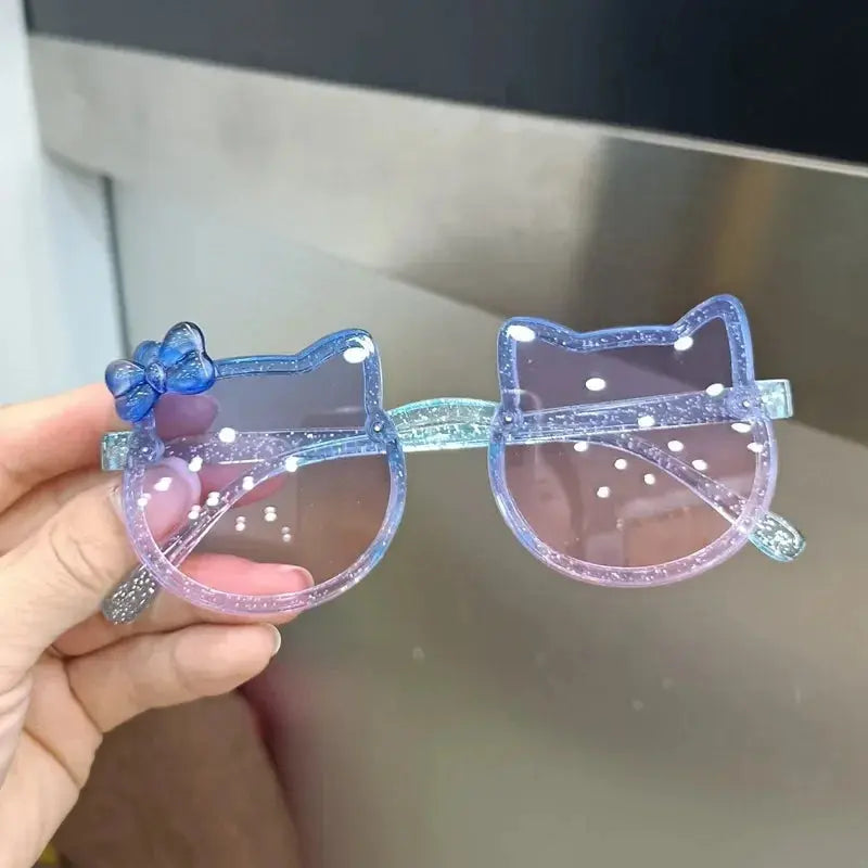 Summer Children Cute Kitty Sunglasses Acrylic Bow Outdoor UV Protection Sun Glasses Baby Girls Classic Kids Boy UV400 Eyewear - Suncollections
