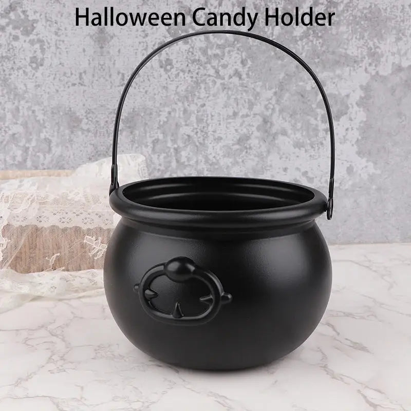 Large Wizard Witch Cauldron Decoration Prop Halloween Irish Parties Table Centerpieces Candy Holder Table Halloween Decorations Suncollections