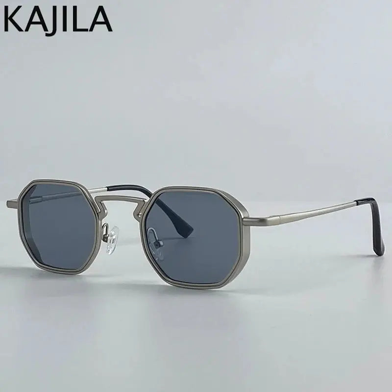Small Frame Hexason Steampunk Sunglasses Men 2025 Luxury Brand Vintage Punk Eyewear Classic Polygon Metal Sun Glasses Male UV400 - Suncollections