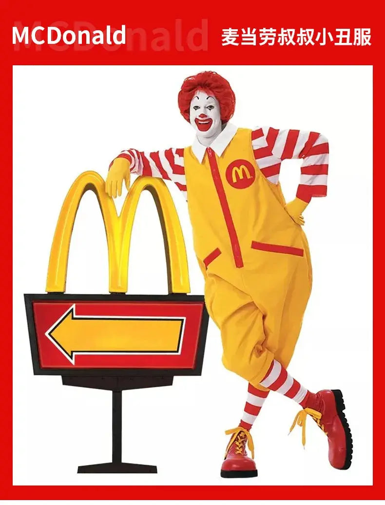Fast food worker cosplay costume costume costume costume party cosplay clown character welcome Halloween costume Suncollections