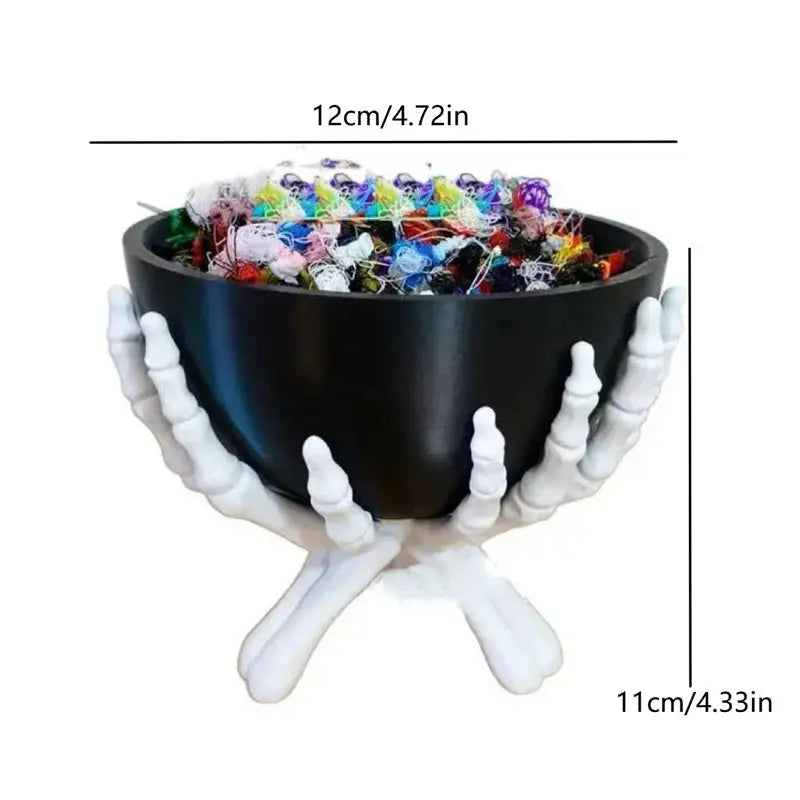 Halloween Candy Bowl Gothic Skeleton Hands Candy Storage Holder Multifunctional Halloween Organizer Holder Scary Home Decoration Suncollections
