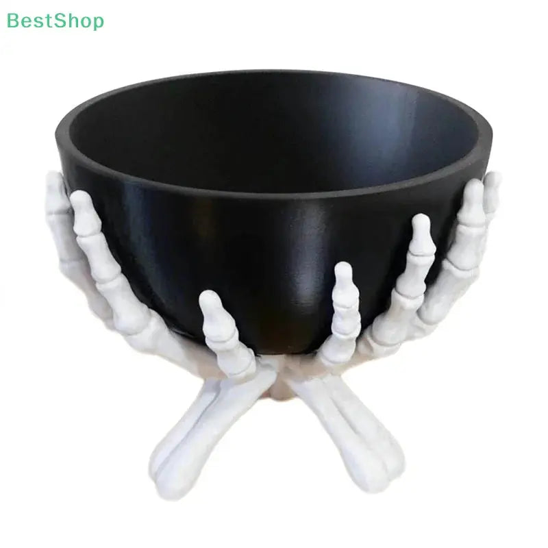Halloween Candy Bowl Gothic Skeleton Hands Candy Storage Holder Multifunctional Halloween Organizer Holder Scary Home Decoration Suncollections