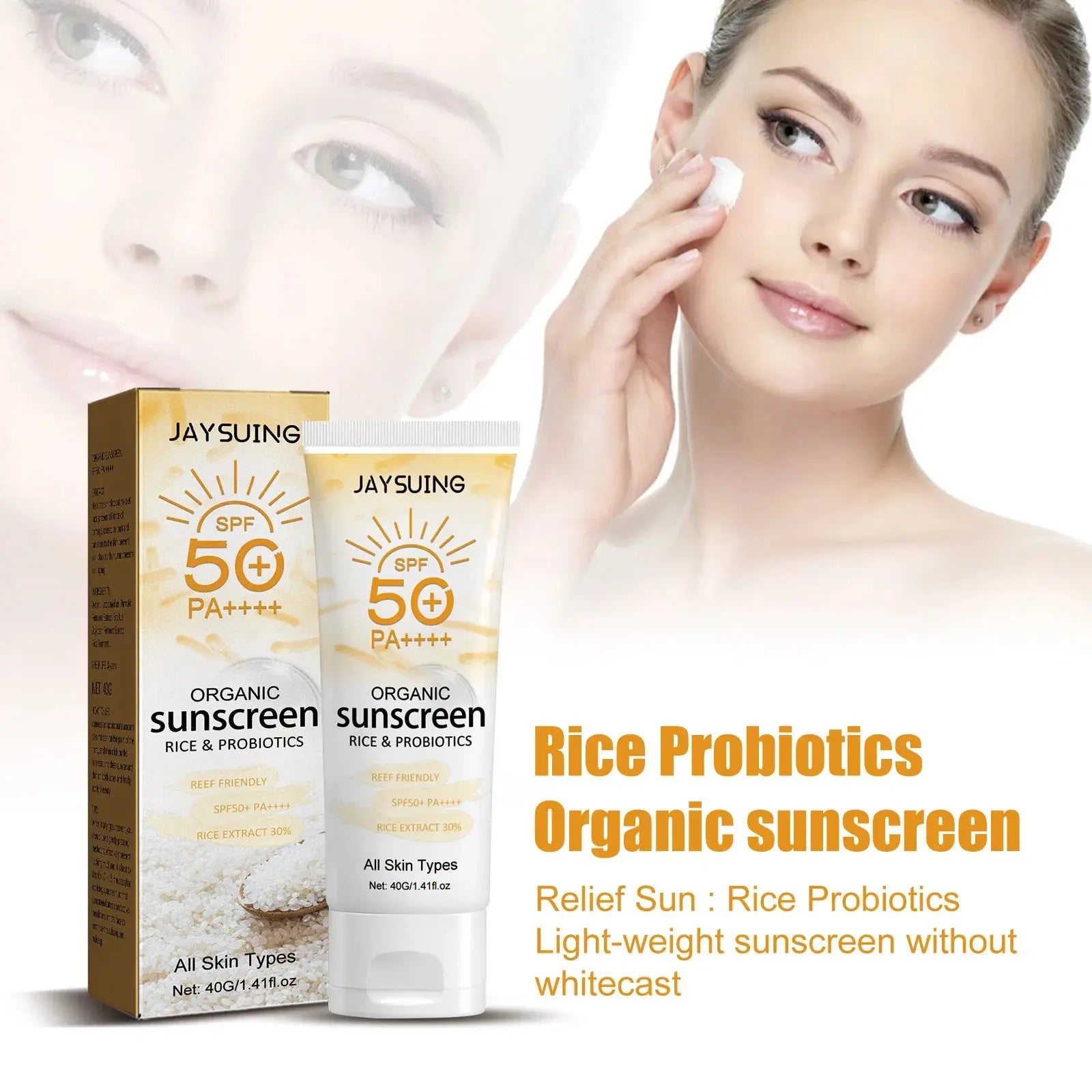 Summer organic sunscreen face body Sunblock outdoor isolation UV protection SPF 50 Moisturizing whiten not greasy sun cream - Suncollections