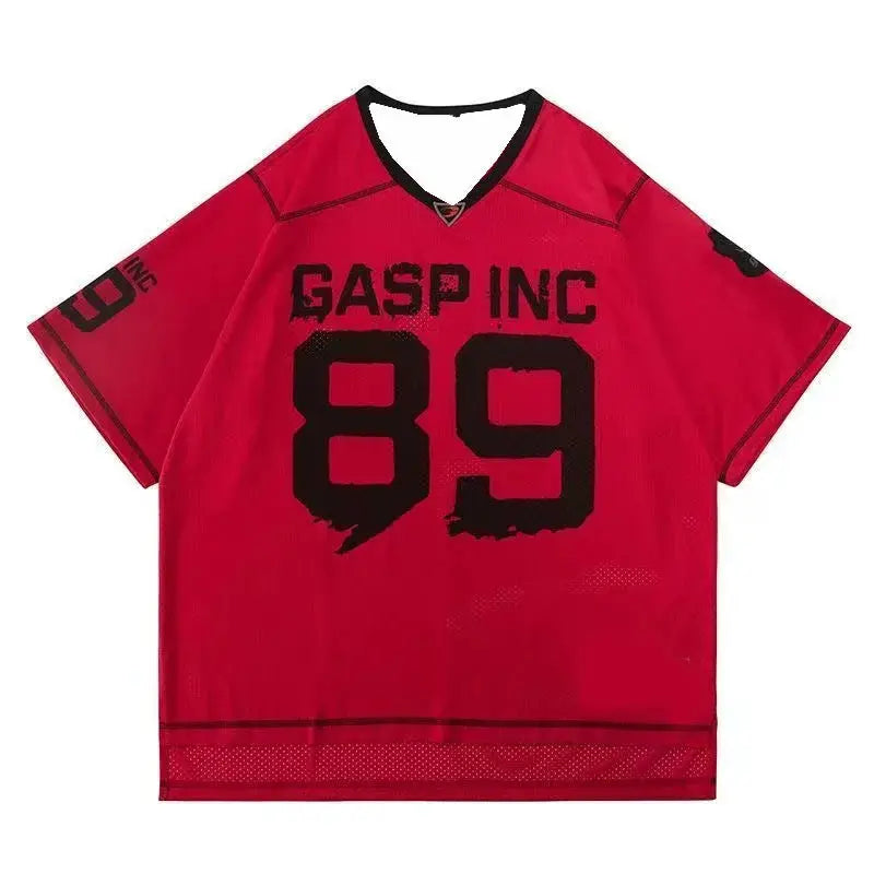 Gymguys Fitness T-shirt Men's Sports Loose Casual Polyester Mesh Quick Drying Breathable Mesh Embroidered Printed Short Sleeve - Suncollections