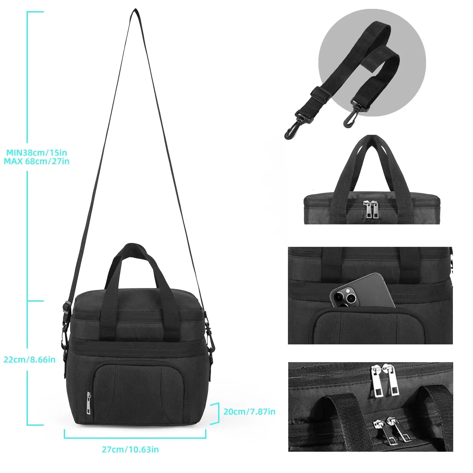 Double Insulated Lunch Bag Layer Portable Thermal Lunch Box - Suncollections