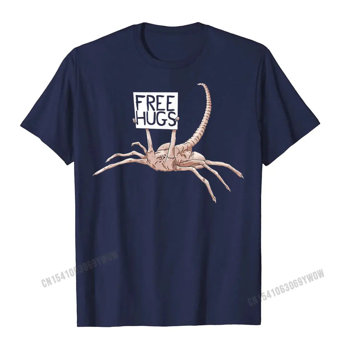 Free Hugs Funny Facehugger Aliens T-Shirt Harajuku Cotton T Shirt Comfortable Hip Hop Design Top T-Shirts - Suncollections