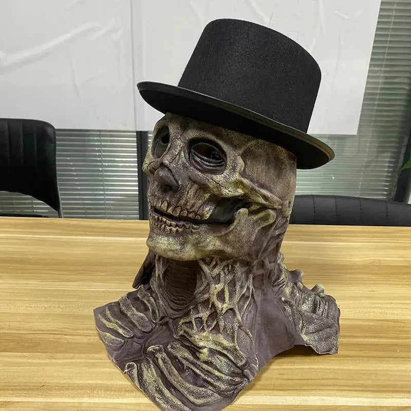 Full Head Skeleton Headgear Halloween Scary Mask Head Realistic Latex Mask for Cosplay horror Party Costume haunted house props Suncollections