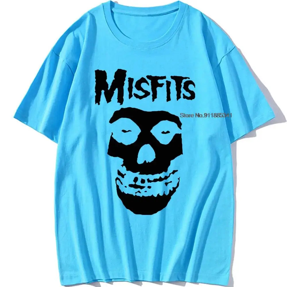 new men's hip-hop punk skull misfits brand cotton short-sleeve T-shirt marve - Suncollections