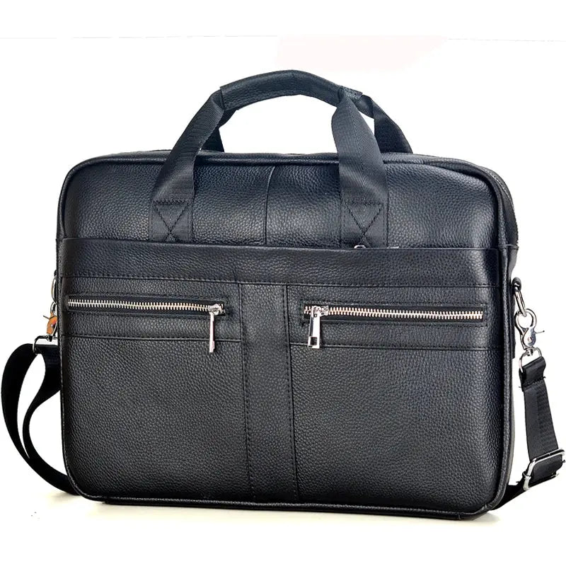 Men Genuine Leather Handbags Casual Leather Laptop Bags Male Business Travel Messenger Bags Men's Crossbody Shoulder Bag - Suncollections