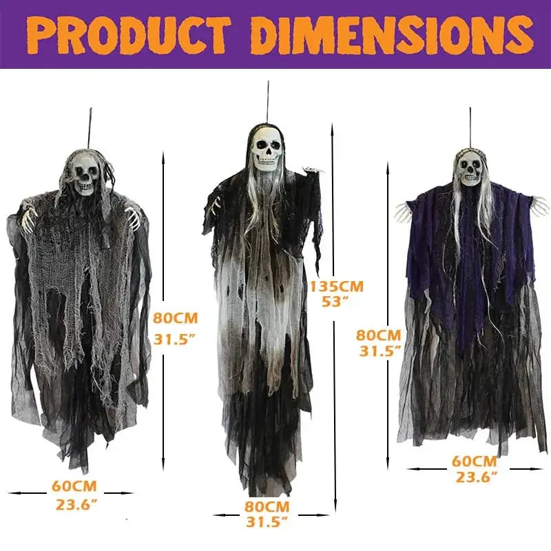 Hanging Halloween SkeletonGhosts Decorations Grim Reapers for Halloween Outdoor  Halloween Sound Control Light Up Ghost Suncollections