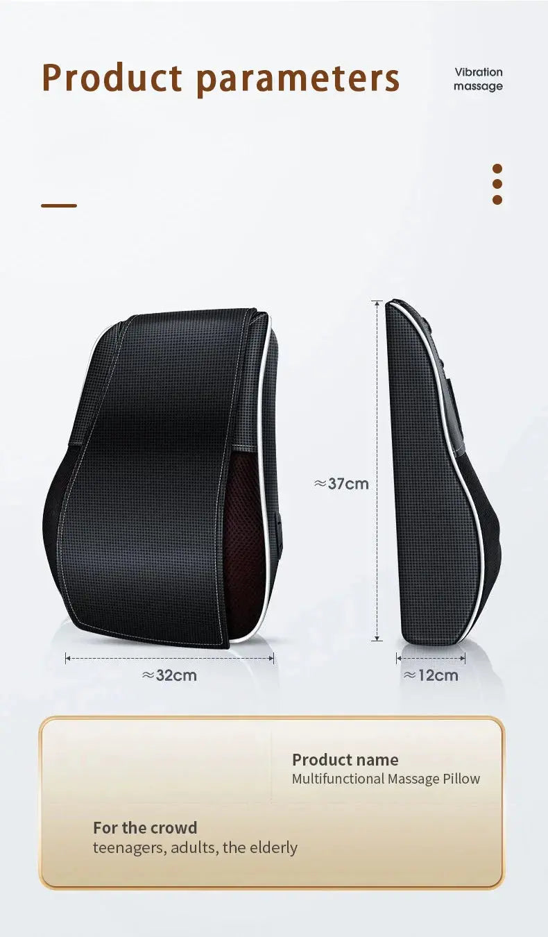 Electric Massage Neck Pillow Shiatsu Head Cervical Airbag Traction Body Back Waist Massager Car with Heating Vibrating Massage - Suncollections