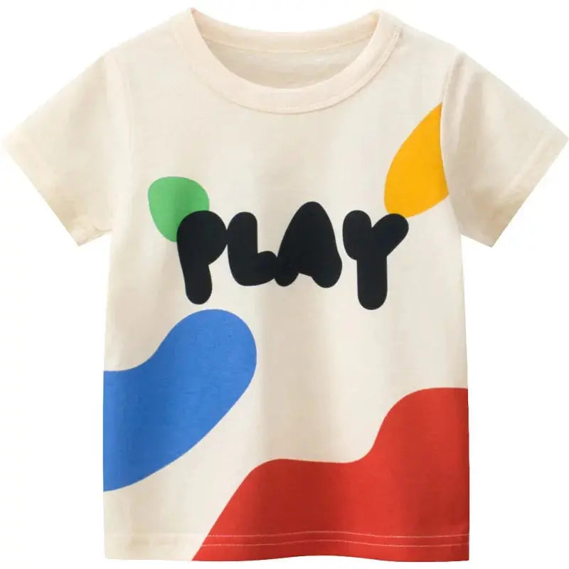 2-8T Toddler Kid Baby Boys Girls Clothes Summer Cotton T Shirt Short Sleeve Graffiti Print tshirt Children Top Infant Outfit - Suncollections