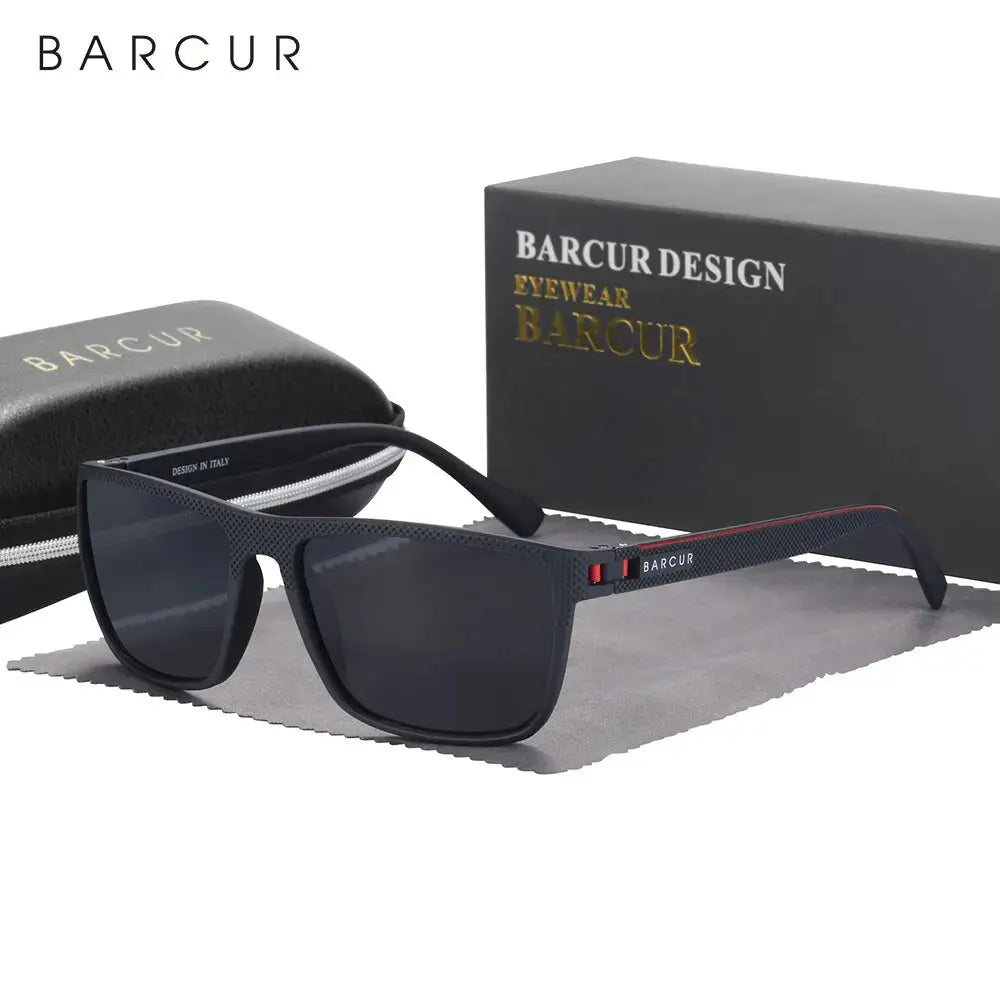 BARCUR Design TR90 Sunglasses Men Polarized Light Weight Sports Sun Glasses Women Eyewear Accessory Oculos UVAB Protection - Suncollections