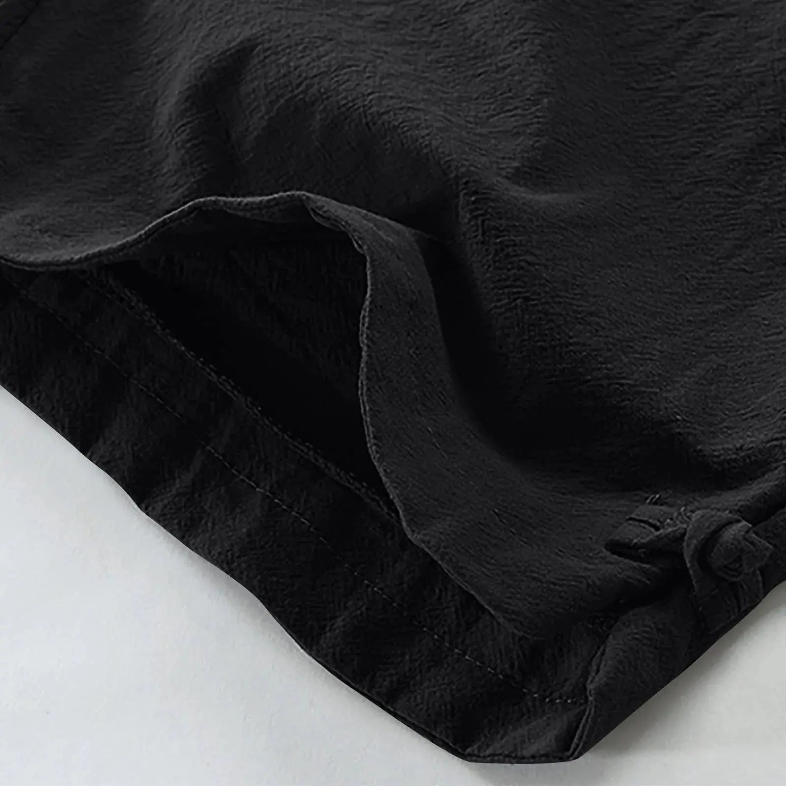 Cotton Linen Men'S Loose Tie Casual Pants Elastic Waist Beach Pants Linen Cropped Pants Suncollections