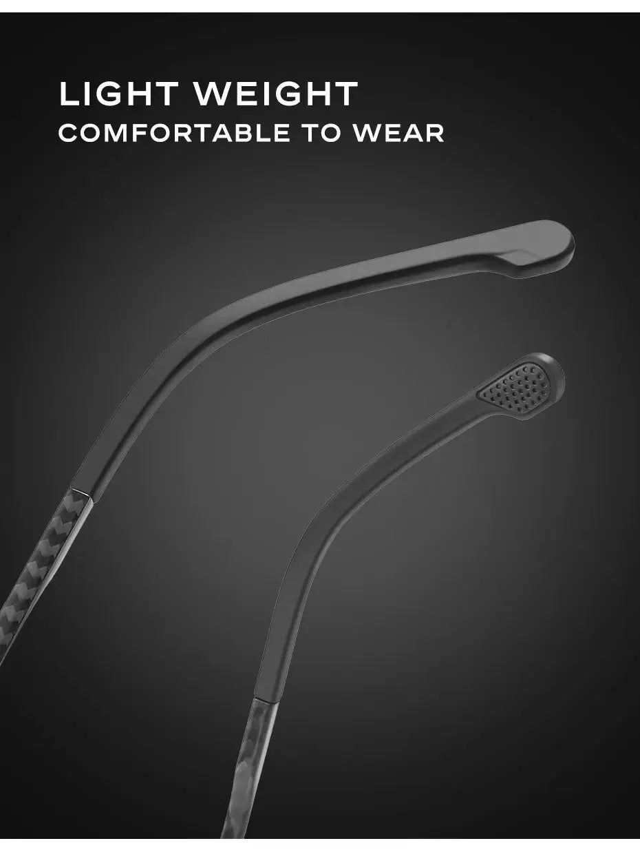 CAPONI Sunglasses Men Polarized Outdoor Ultra Light Pure Titanium Black Sunglasses Original Designer Photochromic Shade BS23503 - Suncollections