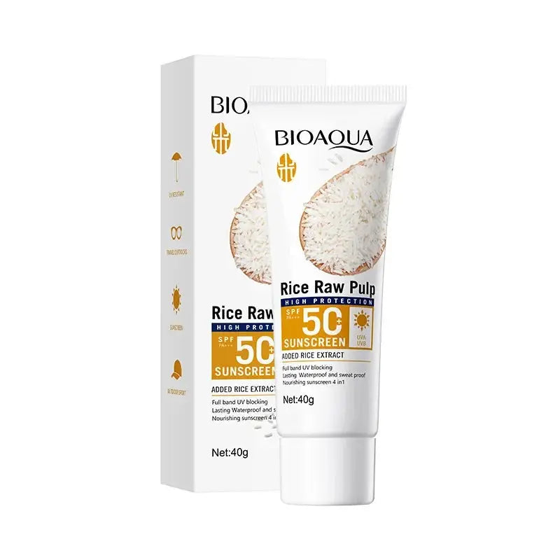 BIOAQUA Rice Raw Pulp Spf 50+ Sunscreen For Face Body Neck Back Protector Solar Blocker Brightening Facial Sun Cream Body Care - Suncollections