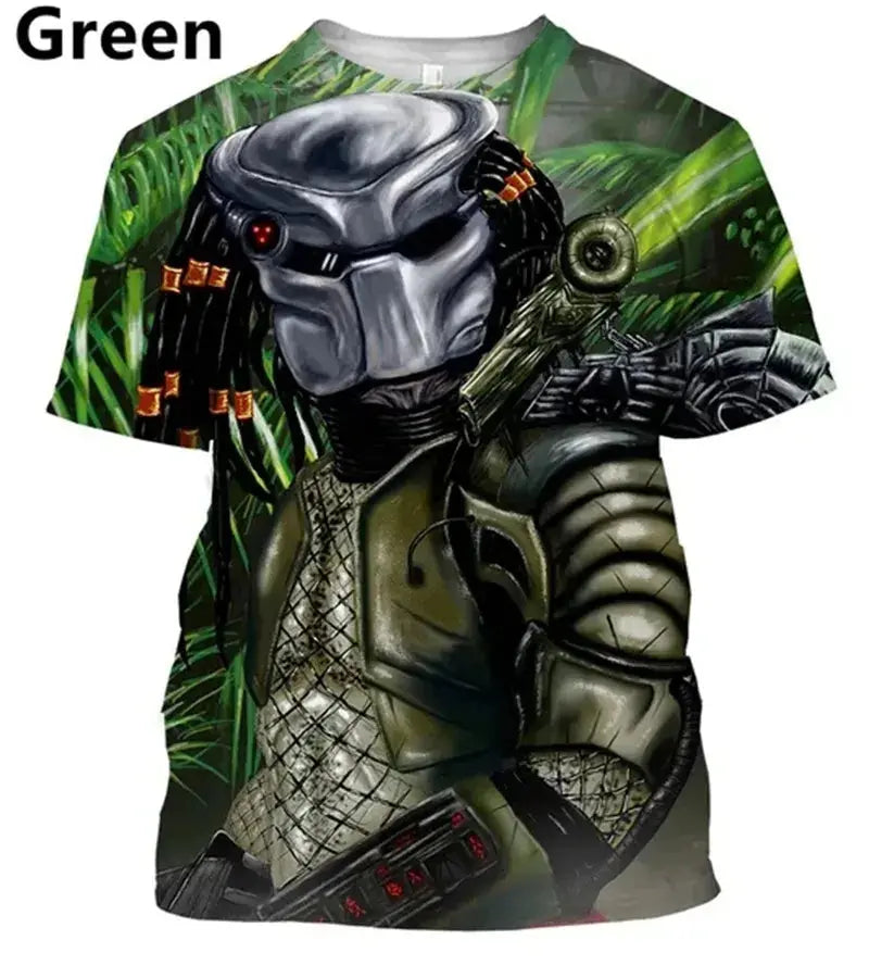 Predator Graphic T Shirt For Men Fashion Streetwear Hip Hop 3d Printed Horror Movie Alien T-shirt Summer Casual Womens Clothing - Suncollections