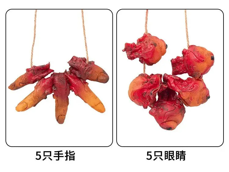 Hanging Pendant Scary Bloody Eyeball Finger Hanging Props Horror Halloween Ornament  Haunted House Halloween Party Scary Props Suncollections