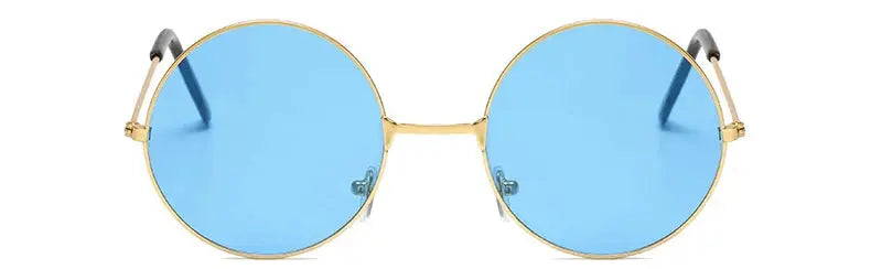 Retro Hippie Round Metal Frame Sunglasses Fashion Small Circle Sun Glasses Disco Party Candy Color Lens Eyewear for Women Men - Suncollections