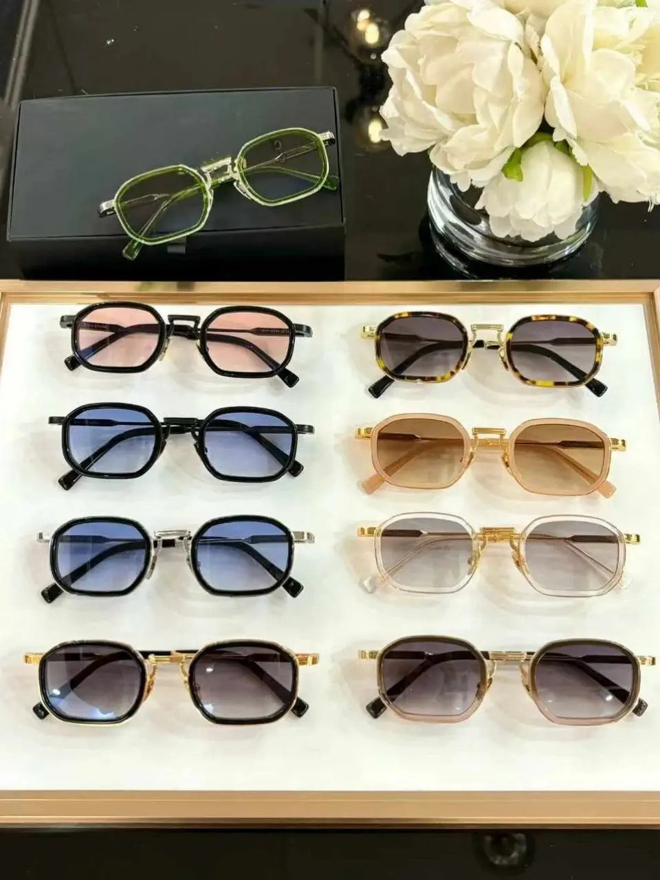 Heavy Metal Fashion Trend Luxury Vintage Sunglasses JEAN Alloy+Acetate UV400 HD CR39 Lens Retro Square Design Unisex Top Quality - Suncollections